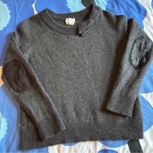 Kate Spade Wool Sweater with Bow and leather elbow pads - Super Fun! Sz M (S)